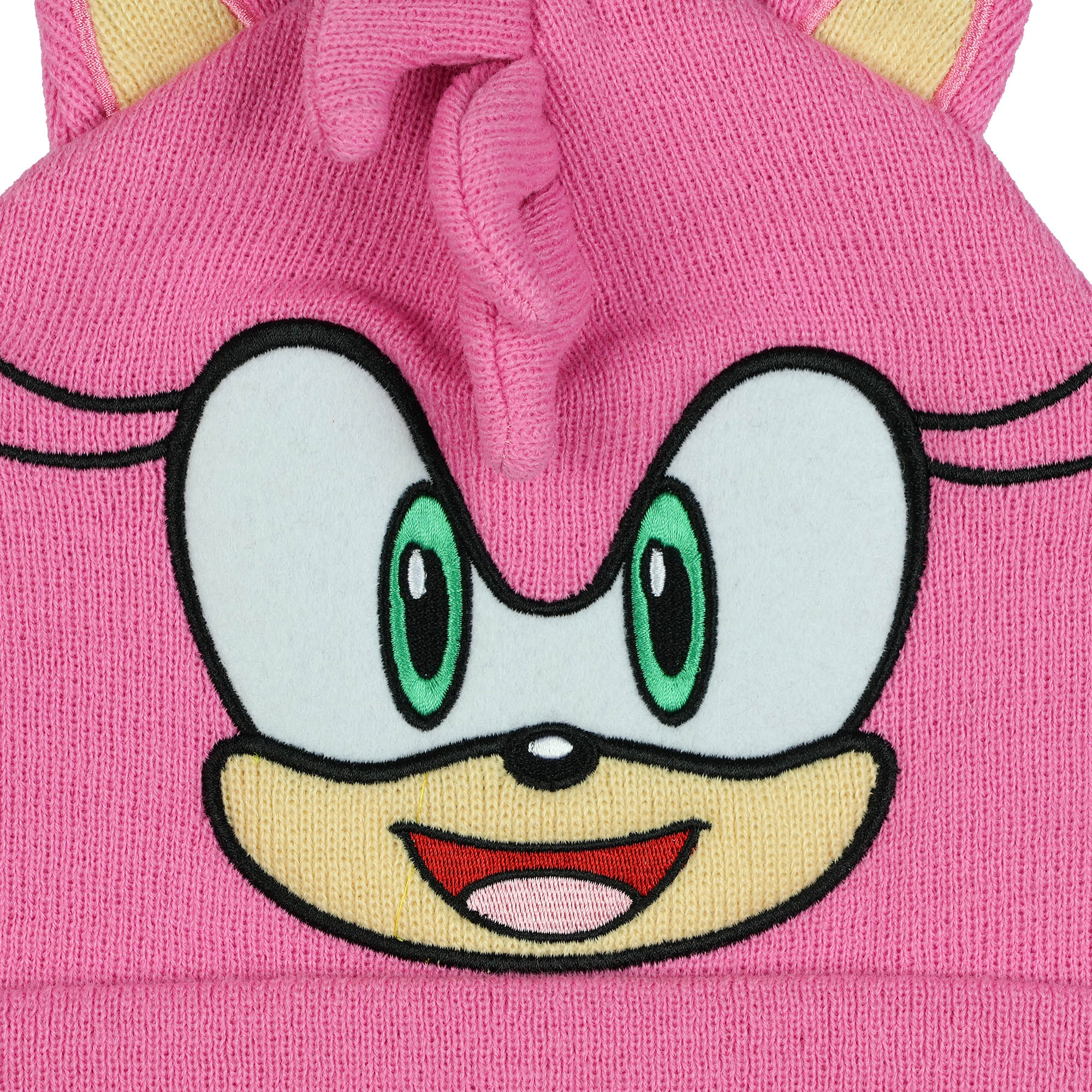 Sonic The Hedgehog Beanie Amy Rose Cuffed Knit Hat with 3D Quills