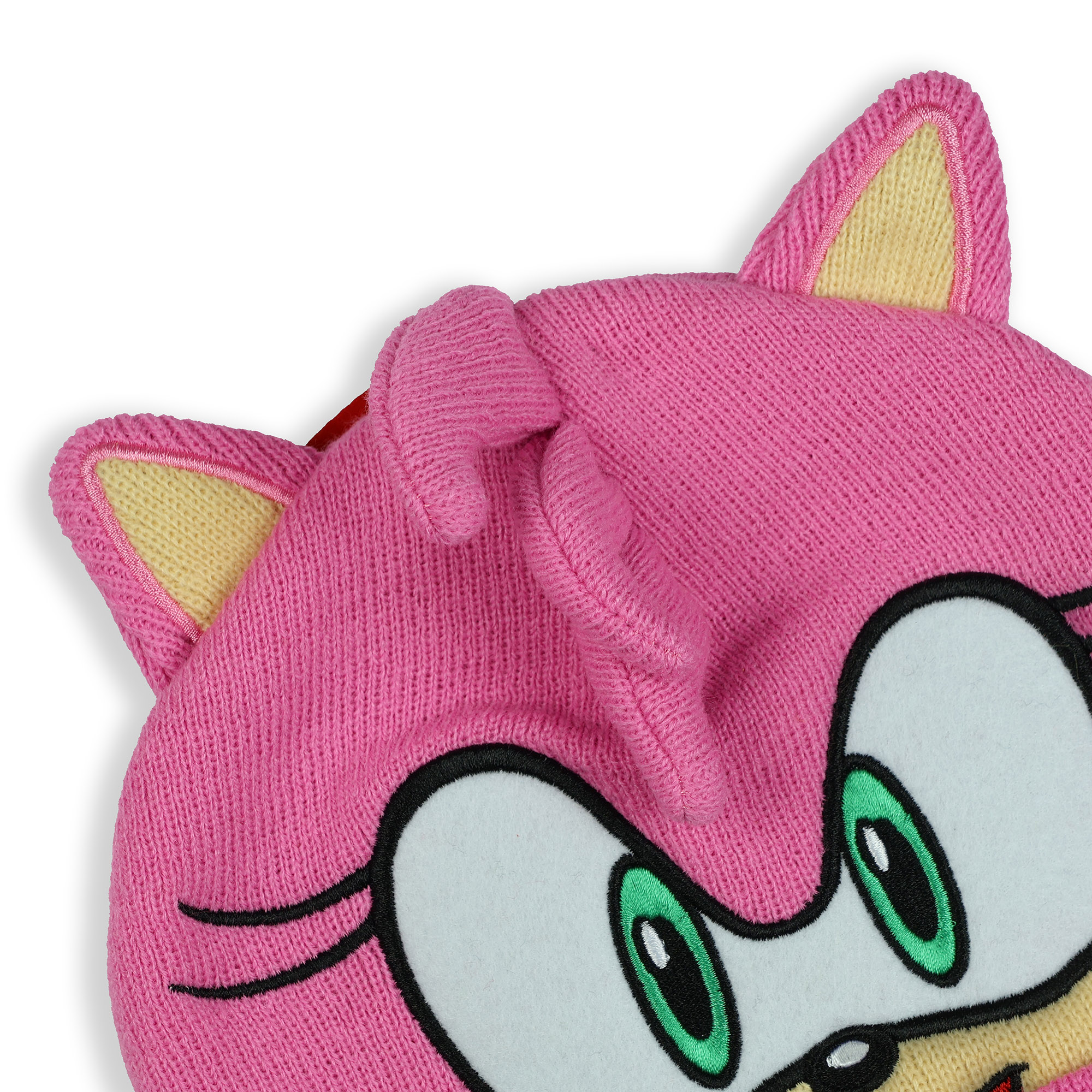 Sonic The Hedgehog Beanie Amy Rose Cuffed Knit Hat with 3D Quills