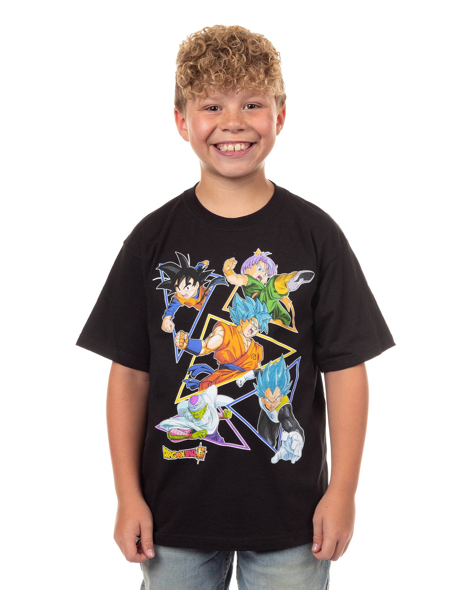 Dragon Ball Z Super Boys’ Character Triangle Design Graphic Print T-Shirt