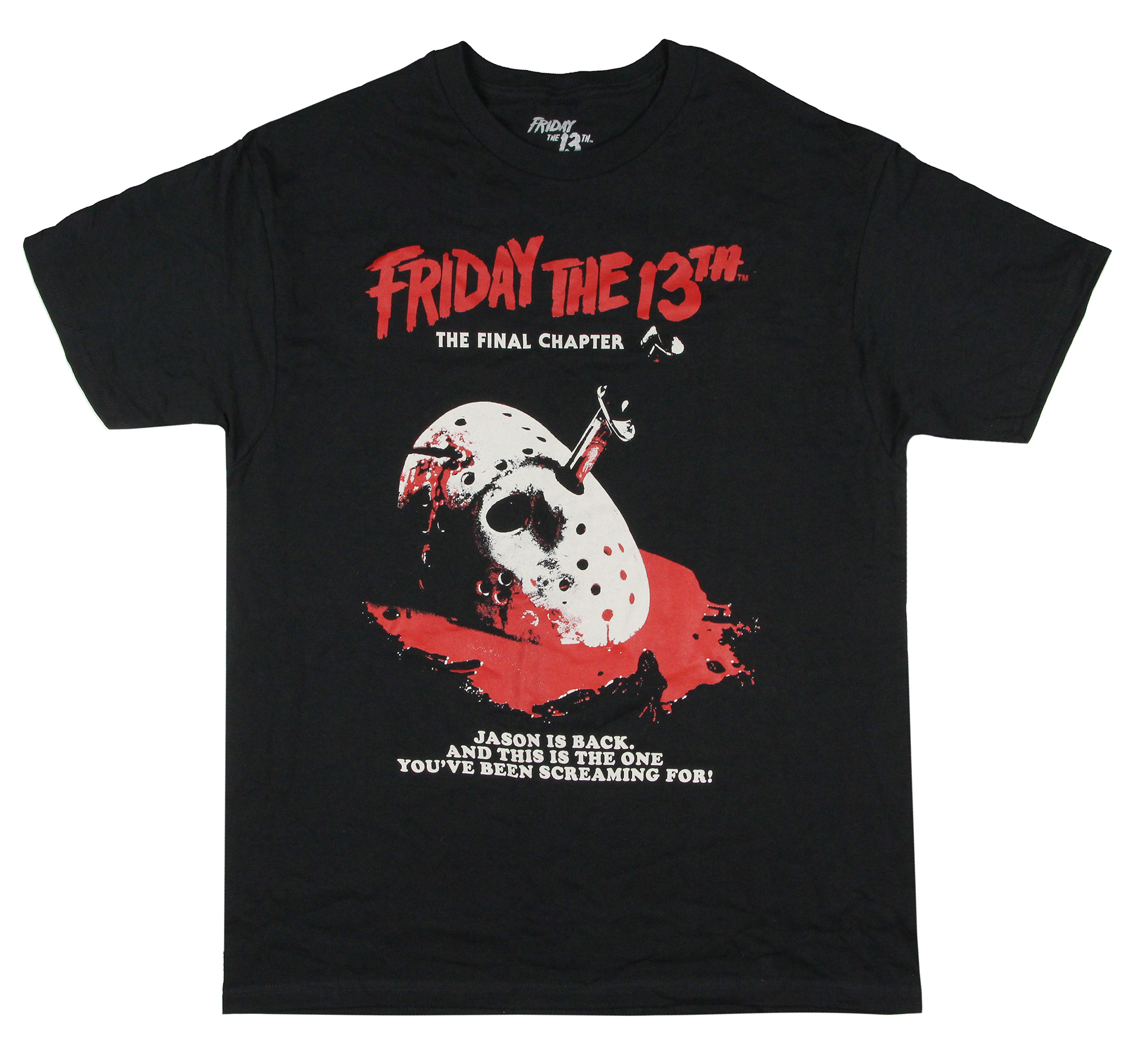 Friday The 13th The Final Chapter Men’s Jason Mask Adult Short Sleeve T-Shirt LG
