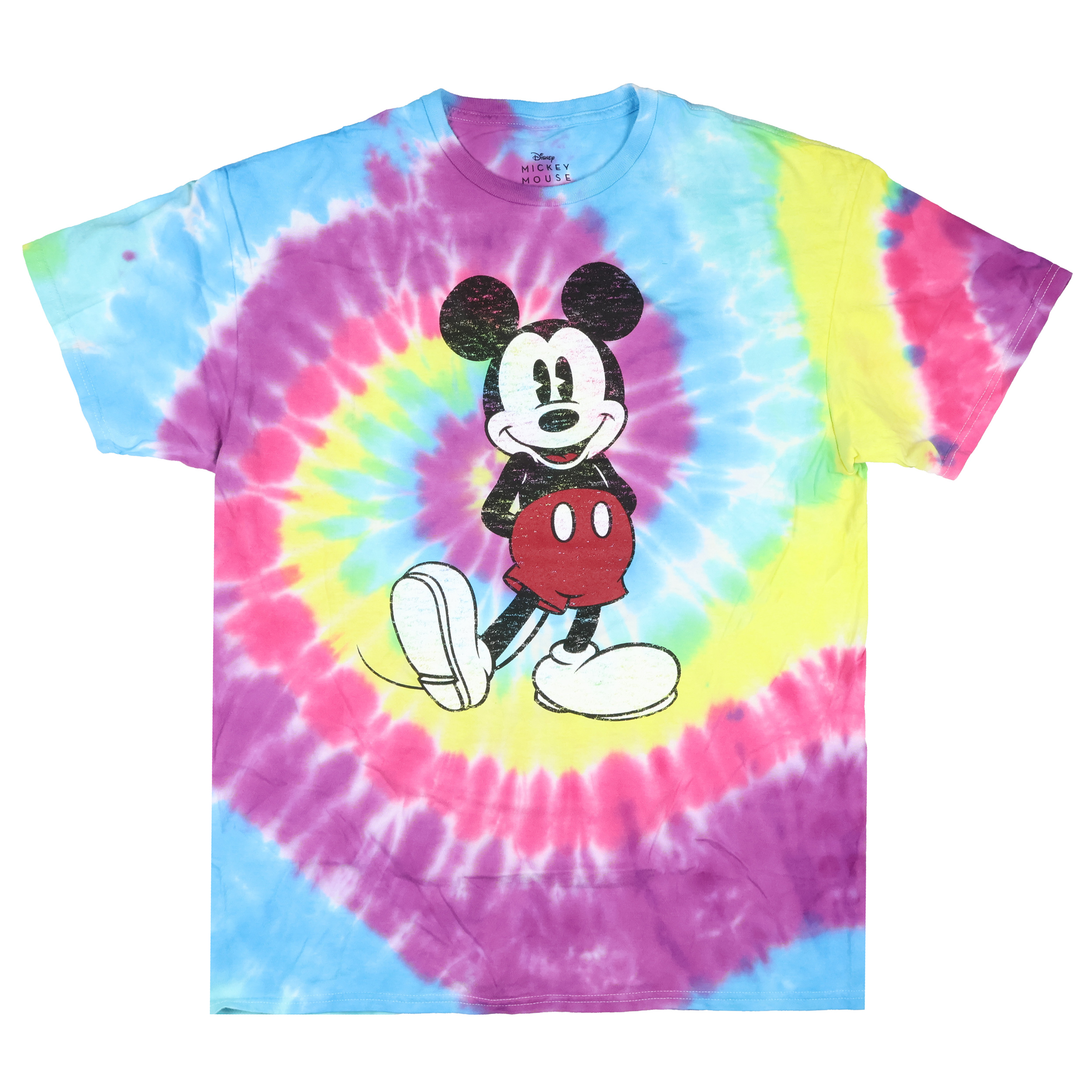 Disney Men's Mickey Mouse Distressed Tie-Dye Adult Short Sleeve T-Shirt - Imagen 6 de 16