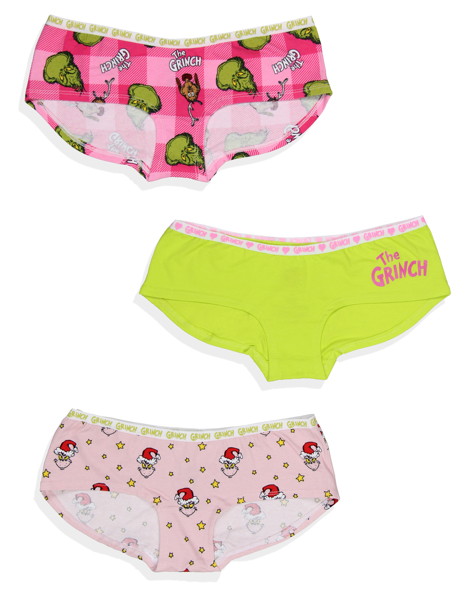 Dr Seuss The Grinch Women's 3-Pack Underwear Panties Boyshorts - Picture 6 of 9