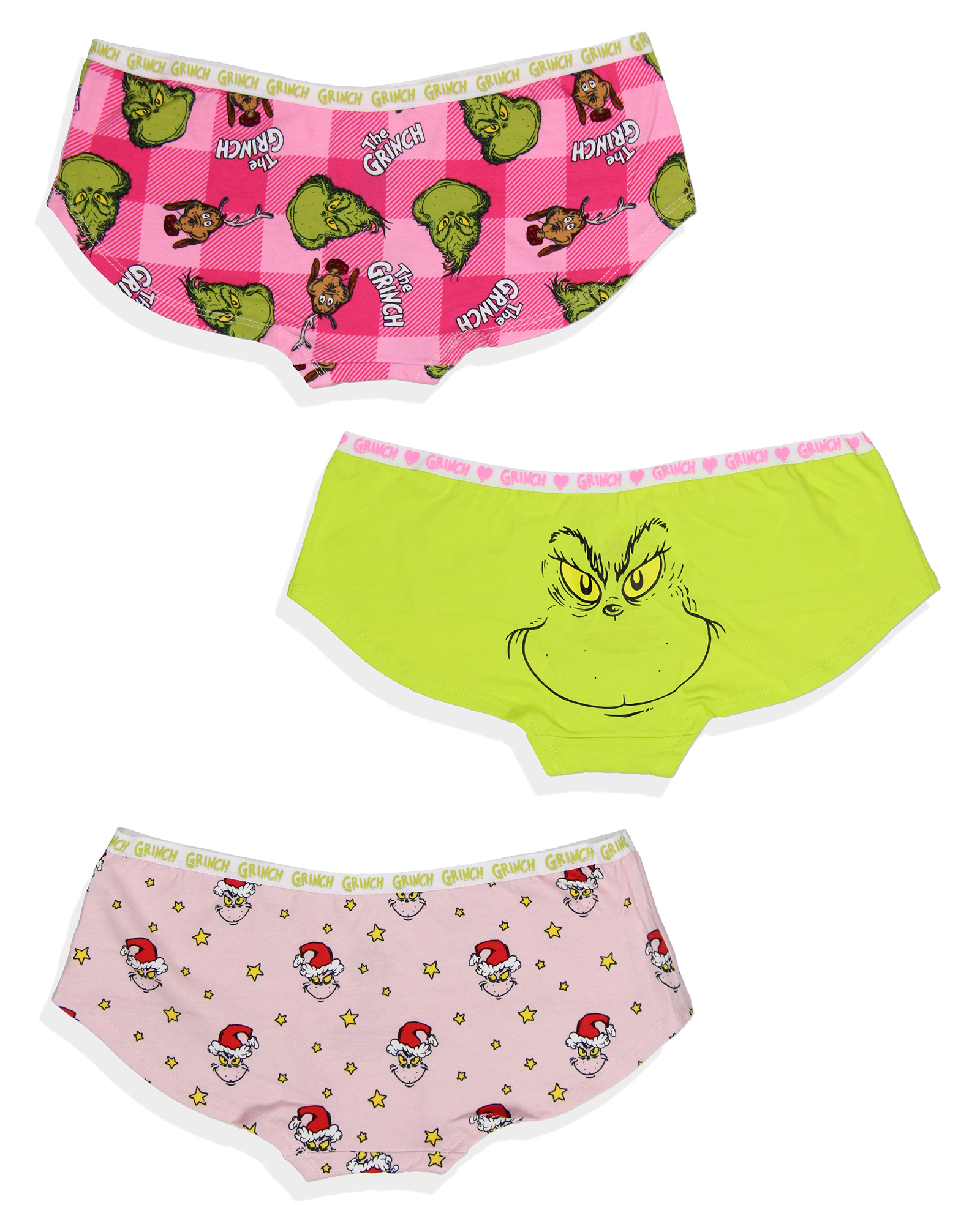 Dr Seuss The Grinch Women's 3-Pack Underwear Panties Boyshorts - Picture 7 of 9